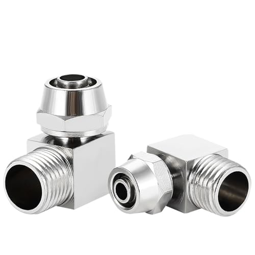 WURKVGMK 10 Stück pneumatische Armaturen Quick Twist Gewinde Ellenbogen vernickelt Kupfer Luftanschluss KLL4/6-M5, KLL4-01, KLL6-02, KLL8-01, KLL8-02(KLL6-01) von WURKVGMK