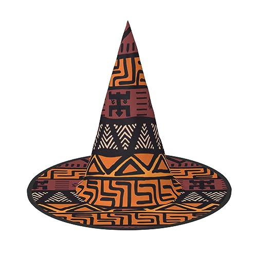 Afrikanische Schlamm Tuch Tribal Print Faltbare Spitze Erwachsene Hexen Hüte Zauberer Halloween Cosplay Zubehör Für Frauen von WURTON