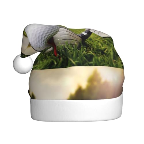 WURTON Weihnachtsmütze mit Golfball-Aufdruck, Unisex, Weihnachtsmütze für Damen und Herren, Weihnachtsmütze für Partyzubehör, Dekoration von WURTON