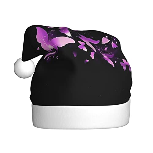 WURTON Weihnachtsmütze mit Schmetterlings-Motiv, lila Druck, Unisex, Erwachsene, Kostümzubehör, Partyzubehör, Geschenke von WURTON