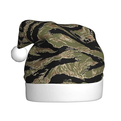 WURTON Weihnachtsmütze mit Tigerstreifen, Camouflage-Druck, für Erwachsene, Weihnachtsmannmütze, Weihnachtsmütze für Weihnachten, Neujahr, Urlaub, Party, Geschenke von WURTON