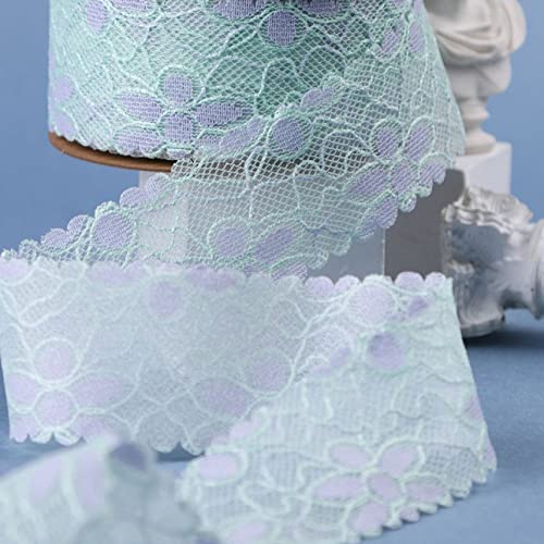 Spitzenband, Spitzenbesatz, Spitzenband-Stickerei, Spitzenbesatz, 3,8 cm, 9,1 m, einseitige Spitzenbänder, Schleifenherstellungszubehör for selbstgemachte Stirnbänder, Nähen(Light Green and Purple) Spitzenband, Spitzenbesatz, Spitzenband-Stickerei, Spitzenbesatz, 3,8 cm, 9,1 m, einseitige Spitzenbänder, Schleifenherstellungszubehör for selbstgemachte Stirnbänder, Nähen(Light Green and Purple) von WUSHADEHANS
