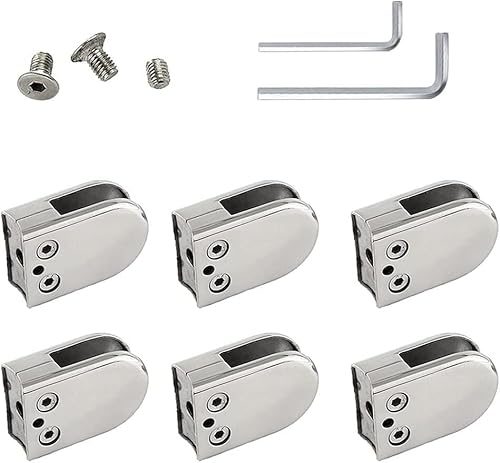 WUSHADEHANS Glasklemmen, Glasplattenklemmen, Glasclip-Klemmen, 6er-Pack, Glasklemmen, Edelstahl, runde Glashalterung, verstellbare Glashalterungen, Glasclips passend WUSHADEHANS Glasklemmen, Glasplattenklemmen, Glasclip-Klemmen, 6er-Pack, Glasklemmen, Edelstahl, runde Glashalterung, verstellbare Glashalterungen, Glasclips passend von WUSHADEHANS