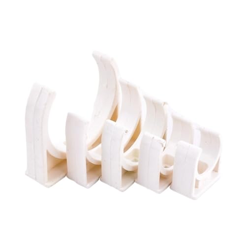 WUSHADEHANS PVC-Rohrhalter, 2~50 stücke 20~50mm Weiß PVC Rohr Klemme Wasser Versorgung Garten Bewässerung Wasser Rohr Clip(2 Pieces,Size 25mm) von WUSHADEHANS