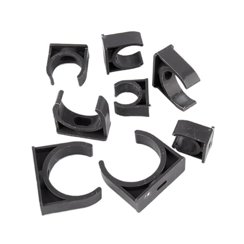 WUSHADEHANS PVC-Rohrhalter, 20~100 Stück ID 20~40 mm PVC Grau Rohrschelle Bewässerungssystem Anschlussstücke Clip U-förmige Klemme Kunststoffrohrbasis(20pcs,Inner Dia 20mm) von WUSHADEHANS