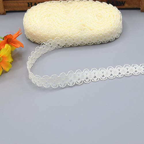 WUSHADEHANS Spitzenband, Spitzenbesatz, Spitzenband, 10 Yards, schönes Spitzenband, DIY, handgefertigte Kleidung, Unterwäsche, Hochzeitskleid, Damenbekleidung, Accessoires(Beige,5 Yards) von WUSHADEHANS