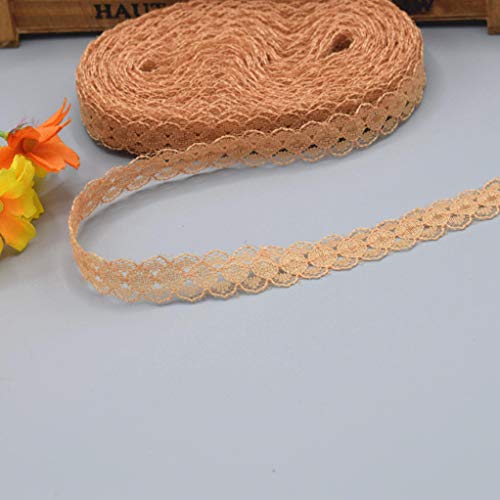 WUSHADEHANS Spitzenband, Spitzenbesatz, Spitzenband, 10 Yards, schönes Spitzenband, DIY, handgefertigte Kleidung, Unterwäsche, Hochzeitskleid, Damenbekleidung, Accessoires(Coffee,5 Yards) von WUSHADEHANS