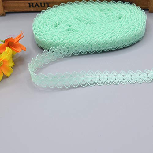 WUSHADEHANS Spitzenband, Spitzenbesatz, Spitzenband, 10 Yards, schönes Spitzenband, DIY, handgefertigte Kleidung, Unterwäsche, Hochzeitskleid, Damenbekleidung, Accessoires(Mint Green,10 Yards) von WUSHADEHANS