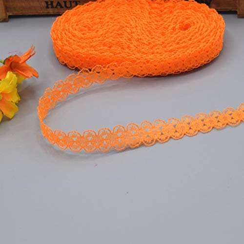 WUSHADEHANS Spitzenband, Spitzenbesatz, Spitzenband, 10 Yards, schönes Spitzenband, DIY, handgefertigte Kleidung, Unterwäsche, Hochzeitskleid, Damenbekleidung, Accessoires(Orange,5 Yards) von WUSHADEHANS