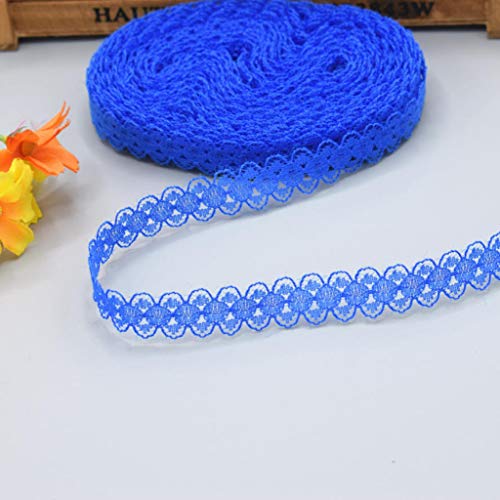 WUSHADEHANS Spitzenband, Spitzenbesatz, Spitzenband, 10 Yards, schönes Spitzenband, DIY, handgefertigte Kleidung, Unterwäsche, Hochzeitskleid, Damenbekleidung, Accessoires(Royal Blue,5 Yards) von WUSHADEHANS