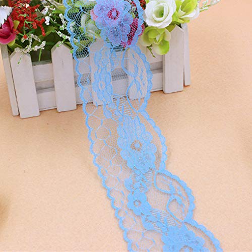 WUSHADEHANS Spitzenband, Spitzenbesatz, Spitzenband, 10 Yards/Lot, 55 mm breit, Polyester, Besticktes Netz, Spitzenband, DIY, handgefertigt, Handwerk, Hochzeit, Party, Dekoration(Dark Blue) von WUSHADEHANS