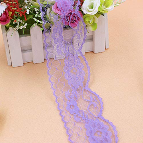 WUSHADEHANS Spitzenband, Spitzenbesatz, Spitzenband, 10 Yards/Lot, 55 mm breit, Polyester, Besticktes Netz, Spitzenband, DIY, handgefertigt, Handwerk, Hochzeit, Party, Dekoration(Dark Purple) von WUSHADEHANS