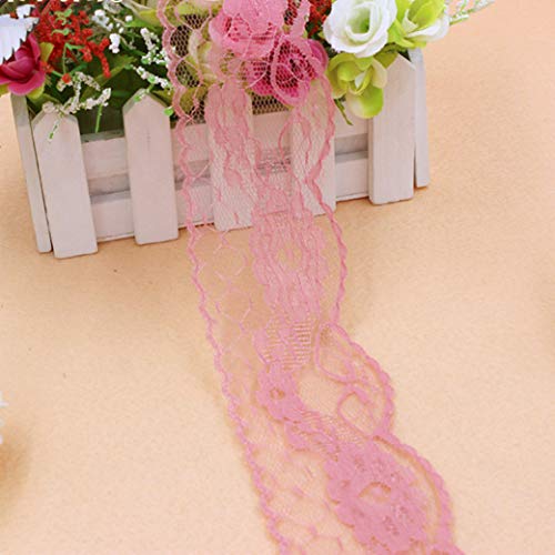 WUSHADEHANS Spitzenband, Spitzenbesatz, Spitzenband, 10 Yards/Lot, 55 mm breit, Polyester, Besticktes Netz, Spitzenband, DIY, handgefertigt, Handwerk, Hochzeit, Party, Dekoration(Watermelon Red) von WUSHADEHANS