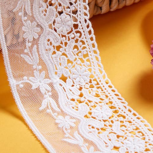 WUSHADEHANS Spitzenband, Spitzenbesatz, Spitzenband, 12 Yards, weiße Spitzenbesätze mit Blumenmuster – ausgehöhltes Spitzenband, Stickbandbesätze for Kleider, Hemden for Nähen WUSHADEHANS Spitzenband, Spitzenbesatz, Spitzenband, 12 Yards, weiße Spitzenbesätze mit Blumenmuster – ausgehöhltes Spitzenband, Stickbandbesätze for Kleider, Hemden for Nähen von WUSHADEHANS