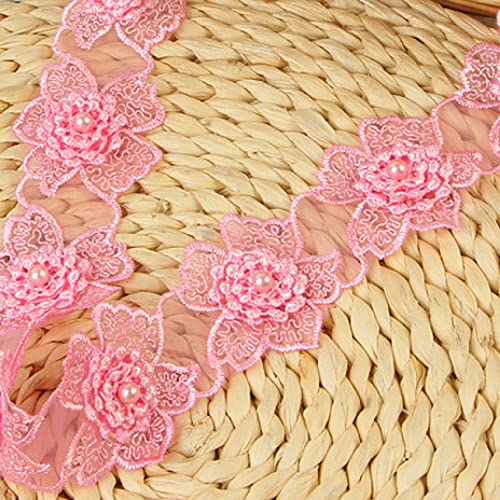 WUSHADEHANS Spitzenband, Spitzenbesatz, Spitzenband mit Blumen-Spitzenbesatz, 50 mm, 1 Yard, Perlenband, Stickerei-Spitzenband for Heimwerkerarbeiten, Nähzubehör for Kleidungsstücke(1) von WUSHADEHANS