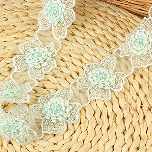 WUSHADEHANS Spitzenband, Spitzenbesatz, Spitzenband mit Blumen-Spitzenbesatz, 50 mm, 1 Yard, Perlenband, Stickerei-Spitzenband for Heimwerkerarbeiten, Nähzubehör for Kleidungsstücke(2) von WUSHADEHANS