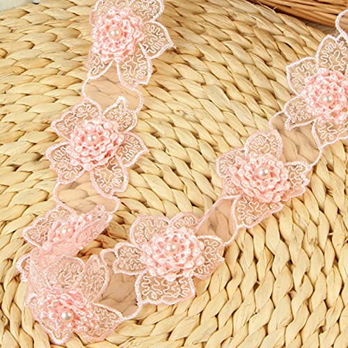 WUSHADEHANS Spitzenband, Spitzenbesatz, Spitzenband mit Blumen-Spitzenbesatz, 50 mm, 1 Yard, Perlenband, Stickerei-Spitzenband for Heimwerkerarbeiten, Nähzubehör for Kleidungsstücke(6) von WUSHADEHANS