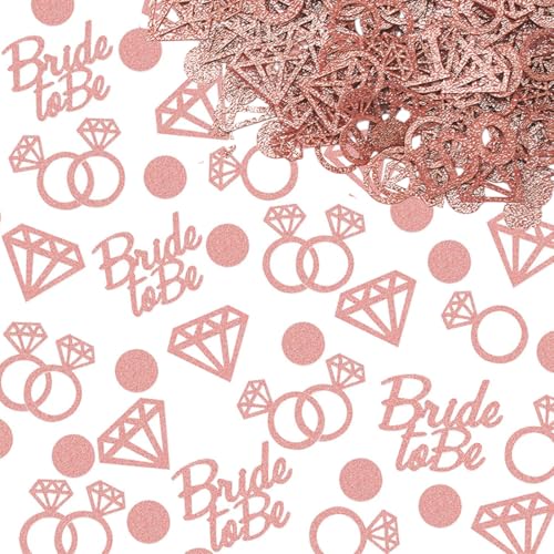 WUSJCOF 100 Stück JGA Deko Konfetti Bride to Be Roségold Glitzer Tischdeko Junggesellinnenabschied Frauen Party von WUSJCOF