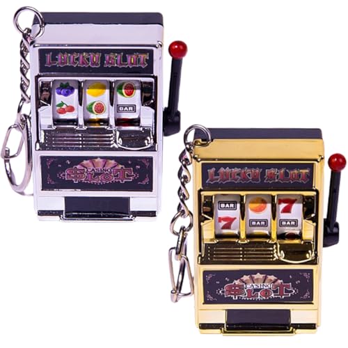 WUSJCOF 2 Stück Mini Glücksspiel Spielautomat Schlüsselanhänger,Mini Casino Glücksbringer Jackpot Schlüsselanhänger,Kreativer Autoschmuck Schlüsselanhänger,Kids Funny Gag Toys für Junge Männer WUSJCOF 2 Stück Mini Glücksspiel Spielautomat Schlüsselanhänger,Mini Casino Glücksbringer Jackpot Schlüsselanhänger,Kreativer Autoschmuck Schlüsselanhänger,Kids Funny Gag Toys für Junge Männer von WUSJCOF