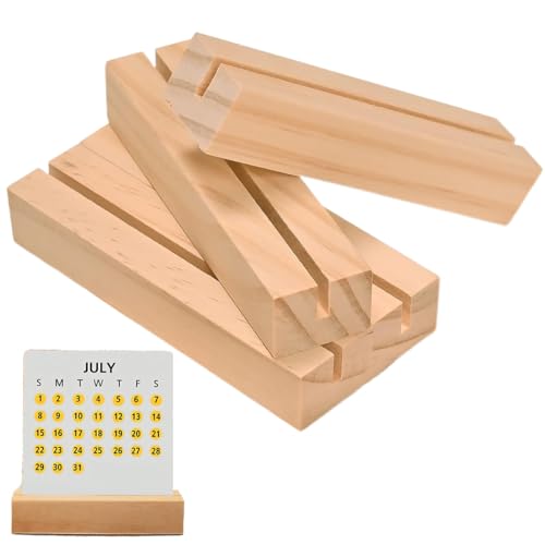 WUSJCOF 4 Stück Kartenhalter Holz, Tischkartenhalter mit Doppelseitigen Klebstoff, Kartenständer Postkartenhalter Fotohalter für Hochzeiten, Restaurants, Bankette und Partys Menükartenhalter von WUSJCOF