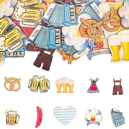 WUSJCOF 50Stk Streudeko - Tischdeko aus Holz, Eventdeko, Dirndl, Lederhose, Breze, Herz, Bierkrug, Oktoberfest-Party Dekoration, bayrische Party, Wäscheklammern basteln, Deko Geburtstag Firmenfeier WUSJCOF 50Stk Streudeko - Tischdeko aus Holz, Eventdeko, Dirndl, Lederhose, Breze, Herz, Bierkrug, Oktoberfest-Party Dekoration, bayrische Party, Wäscheklammern basteln, Deko Geburtstag Firmenfeier von WUSJCOF
