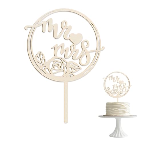 WUSJCOF Hochzeitstorte Deko Holz - inkl. Mr und Mrs Tortenstecker - Personalisierte Kuchendekoration für Hochzeiten, Verlobungen, Hochzeitstage UVM. WUSJCOF Hochzeitstorte Deko Holz - inkl. Mr und Mrs Tortenstecker - Personalisierte Kuchendekoration für Hochzeiten, Verlobungen, Hochzeitstage UVM. von WUSJCOF