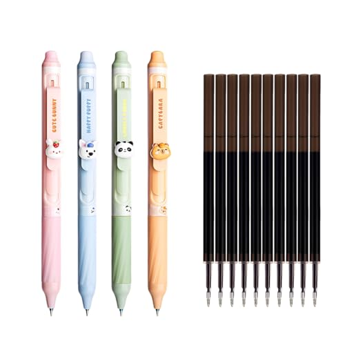 WUSJCOF Radierbarer Kugelschreiber Stifte Set mit 4 Tier-Stifte Panda Pfote Eiscreme Kuchen - Kugel am Ende zum Entfernen der Tinte - Kugelschreiber Blau - 0,5 mm+10 Schwarze Ersatzminen WUSJCOF Radierbarer Kugelschreiber Stifte Set mit 4 Tier-Stifte Panda Pfote Eiscreme Kuchen - Kugel am Ende zum Entfernen der Tinte - Kugelschreiber Blau - 0,5 mm+10 Schwarze Ersatzminen von WUSJCOF
