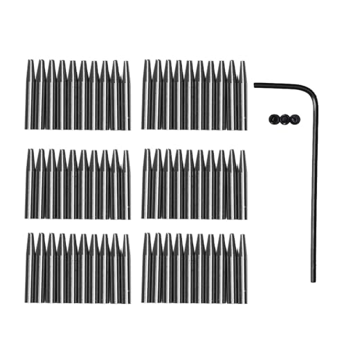 WUTA 2. Generation Leder werkzeuge Set mit austauschbarem Stecheisen & runden Lochstanzer- Premium Zinkenstanze für Leder(60Stck. Meißelkopf) von WUTA