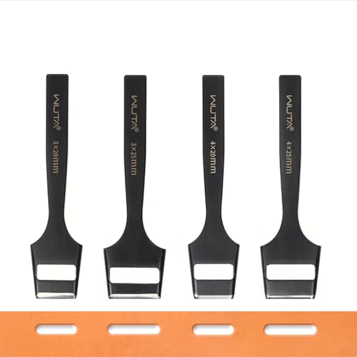 WUTA 4-teiliger Ovale Lochstanzer Hochwertiges Martensitic Stainless Steel Locheisen Set für Leder、Gürtel & Armbanduhren(3 * 20+3 * 25+4 * 20+4 * 25mm) von WUTA