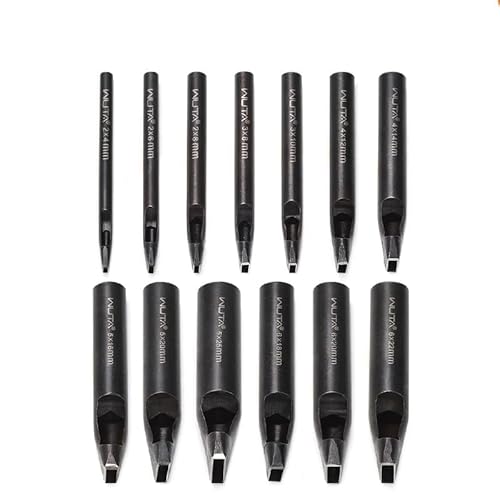 WUTA Kohlenstoffstahl Lochstanzer,13 Stück Rechteck Locheisen Set für DIY Lederarbeiten, Gürtel, Taschen, Lochstanzer Leder von WUTA