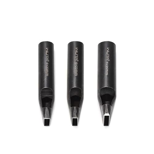 WUTA Kohlenstoffstahl Lochstanzer,3 Stück Rechteck Locheisen Set für DIY Lederarbeiten, Gürtel, Taschen, Lochstanzer Leder(5 * 25+6 * 20+6 * 22mm) von WUTA
