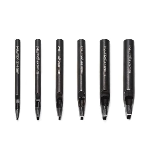 WUTA Kohlenstoffstahl Lochstanzer,Stück Rechteck Locheisen Set für DIY Lederarbeiten, Gürtel, Taschen, Lochstanzer Leder(2 * 4++2 * 6++2 * 8+3 * 10+4 * 12+4 * 14mm) von WUTA
