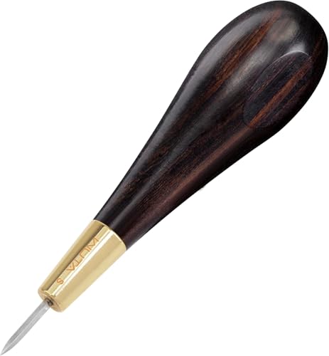 WUTA Leder Ahle, Ebenholz Blackwood & Messing Ahle Nähen, Leder Werkzeug für Lederverarbeitung Leder nähen（S） von WUTA