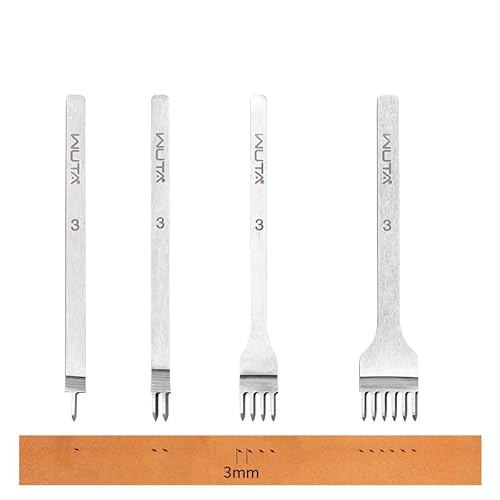 WUTA Leder Locher Werkzeug, Zweite Generation Hochwertige Interdentalpolitur Leder Meißel Locher Werkzeug für DIY Leder Craft(3mm 1+2+4+6） von WUTA