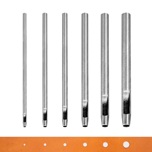 WUTA Locheisen Set, Rund Hohlstanz-Schneidewerkzeug, Locheisensatz für Leder, Uhrenarmband, Dichtungsgürtel (0.5+1+1.5+2+3+4+5mm) von WUTA