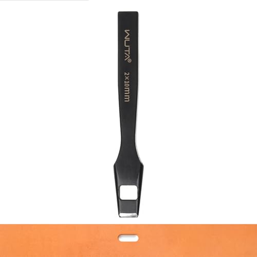 WUTA Ovale Lochstanzer Hochwertiges Martensitic Stainless Steel Locheisen Set für Leder、Gürtel & Armbanduhren(2 * 10mm) von WUTA