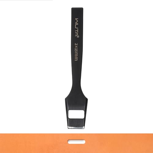 WUTA Ovale Lochstanzer Hochwertiges Martensitic Stainless Steel Locheisen Set für Leder、Gürtel & Armbanduhren(2 * 15mm) von WUTA