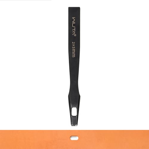 WUTA Ovale Lochstanzer Hochwertiges Martensitic Stainless Steel Locheisen Set für Leder、Gürtel & Armbanduhren(2 * 5mm) von WUTA