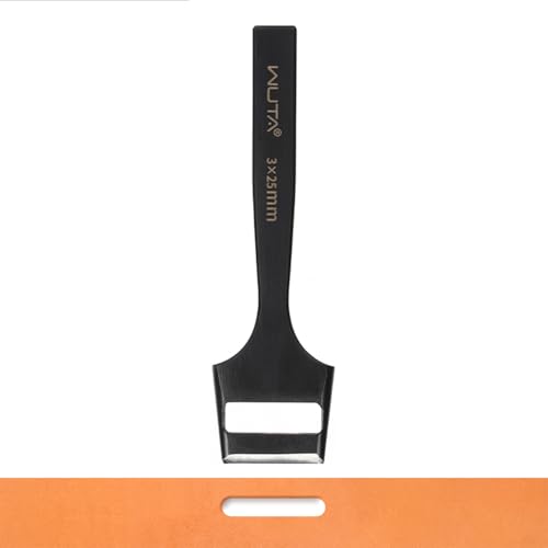 WUTA Ovale Lochstanzer Hochwertiges Martensitic Stainless Steel Locheisen Set für Leder、Gürtel & Armbanduhren(3 * 25mm) von WUTA