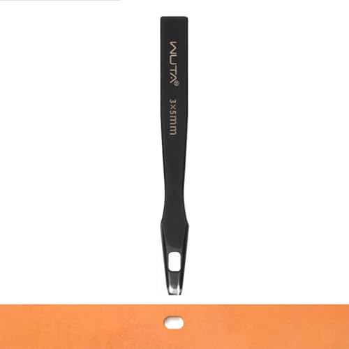 WUTA Ovale Lochstanzer Hochwertiges Martensitic Stainless Steel Locheisen Set für Leder、Gürtel & Armbanduhren(3 * 5mm) von WUTA