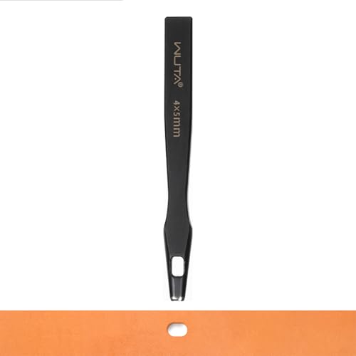 WUTA Ovale Lochstanzer Hochwertiges Martensitic Stainless Steel Locheisen Set für Leder、Gürtel & Armbanduhren(4 * 5mm) von WUTA