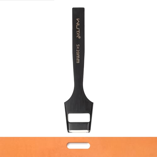 WUTA Ovale Lochstanzer Hochwertiges Martensitic Stainless Steel Locheisen Set für Leder、Gürtel & Armbanduhren(5 * 20mm) von WUTA