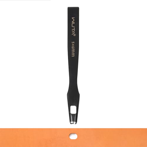 WUTA Ovale Lochstanzer Hochwertiges Martensitic Stainless Steel Locheisen Set für Leder、Gürtel & Armbanduhren(5 * 6mm) von WUTA