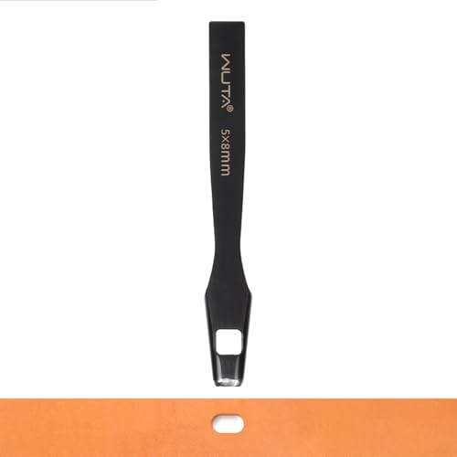 WUTA Ovale Lochstanzer Hochwertiges Martensitic Stainless Steel Locheisen Set für Leder、Gürtel & Armbanduhren(5 * 8mm) von WUTA