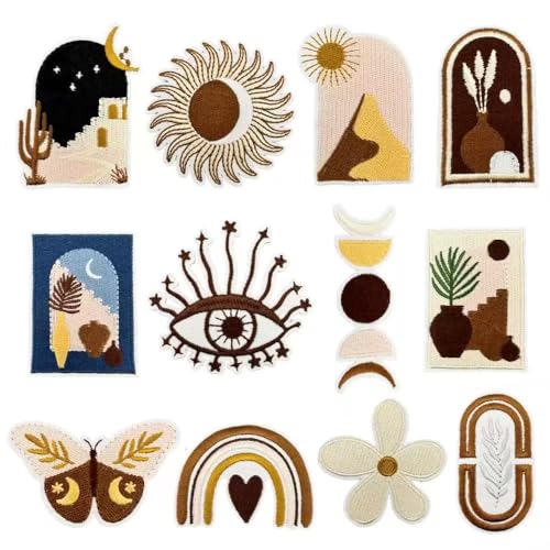Boho-Aufnäher zum Aufbügeln, niedliche Vintage-Stickerei-Applikation, mädchenhafte ästhetische Aufnäher, bestickte Flicken zum Aufnähen, DIY, dekorative Wärmepresse, Flicken für Kleidung, Hüte, Jacken Boho-Aufnäher zum Aufbügeln, niedliche Vintage-Stickerei-Applikation, mädchenhafte ästhetische Aufnäher, bestickte Flicken zum Aufnähen, DIY, dekorative Wärmepresse, Flicken für Kleidung, Hüte, Jacken von WUTAOBON