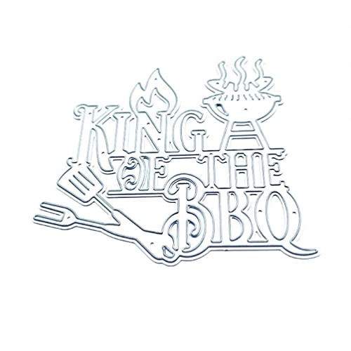 King of The BBQ Metall-Stanzschablone für Scrapbooking, Grußkarten, Album, Schablone, Stanzformen, Dekoration, Basteln, Stanzschablone, quadratisch von WUURAA