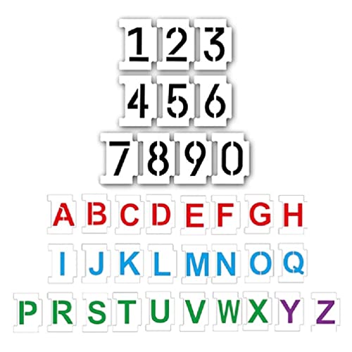 WUURAA DIY Dekorative Zahlen Buchstaben Schablonen Zeichnungsvorlagen Adressen Wandstoff Randstein Schablonen Set Adressen Zahlen von WUURAA