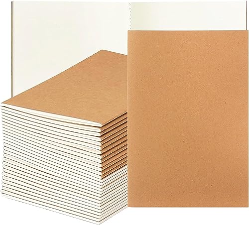 WUWEOT 30 Stück A5 Kraftpapier-Notizbücher, 21x14cm, 60 leere Seiten, 30 Blatt, für Studenten, Reisende, Büro, Schule, Notizbuch-Tagebuch zum Schreiben von Skizzenbuch-Memos WUWEOT 30 Stück A5 Kraftpapier-Notizbücher, 21x14cm, 60 leere Seiten, 30 Blatt, für Studenten, Reisende, Büro, Schule, Notizbuch-Tagebuch zum Schreiben von Skizzenbuch-Memos von WUWEOT