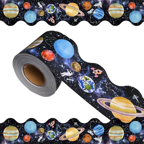Pinnwand-Bordüre, Dekoration, Weltraum, Klassenzimmer, Dekoration, Galaxie, Stern, Planet, Astronaut, gewellte Bordüre, Zierstreifen für Schule, Klassenzimmer, 200 m Pinnwand-Bordüre, Dekoration, Weltraum, Klassenzimmer, Dekoration, Galaxie, Stern, Planet, Astronaut, gewellte Bordüre, Zierstreifen für Schule, Klassenzimmer, 200 m von WUYUEJXI