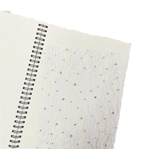 10 Stück A5 Farbe Spitze Pailletten Gaze Papier Scrapbooking Zubehör DIY Junk Journal Planer Collage Hintergrund Papier Bastelmaterial Für Basteln(White) von WUYXTO